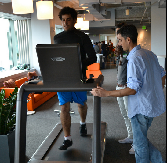 Hackers trying out the Techno Gym
