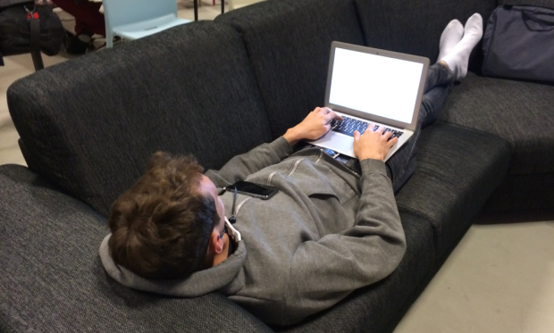 @sferik in a classic hacking position